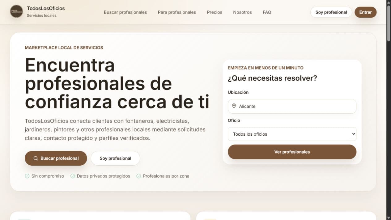 Proyecto digital TodosLosOficios desarrollado por MUXEN STUDIO